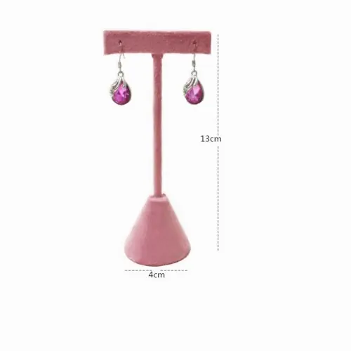 Image de Présentoir de Bijoux Rose Velours - Organisateur Élégant
