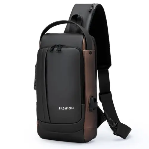 Image de Sac de Poitrine Antivol Homme avec Port USB