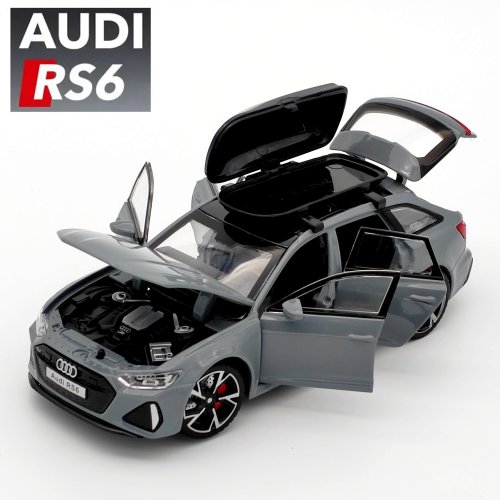 Image of 1:32 Scale Audi RS6 Alloy Diecast Toy Car Model with Sound, Lights, and Opening Doors – Premium Collectible Vehicle for Kids and Adults