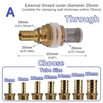 Image de Adaptateur d'eau en laiton avec filtre anti-tartre pour jardin et aquarium
