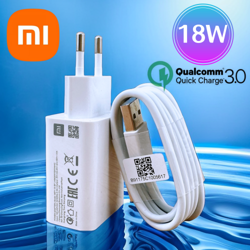 Afbeelding van Originele Xiaomi 18W Oplader Snel Opladen QC 3.0 EU Adapter Voor Redmi 12 10C 13R 12R Note 8 Pro 9 9T Poco M3 C40 Usb Type C Kabel