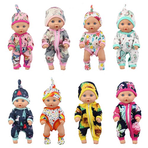 Image of Adorable Natural Cotton Jumpsuit Outfit for 10-12 Inch Baby Dolls and 25-30cm Reborn Dolls – Soft, Comfortable, and Stylish Doll Clothes