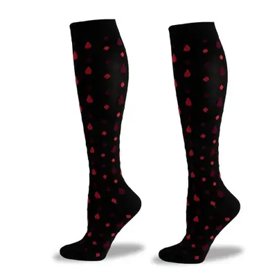 Image de Chaussettes de Compression Halloween - Crâne, Os & Chauves-Souris