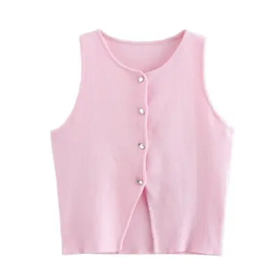 Image de Gilet Tricoté Sans Manches Femme - Tendance Streetwear