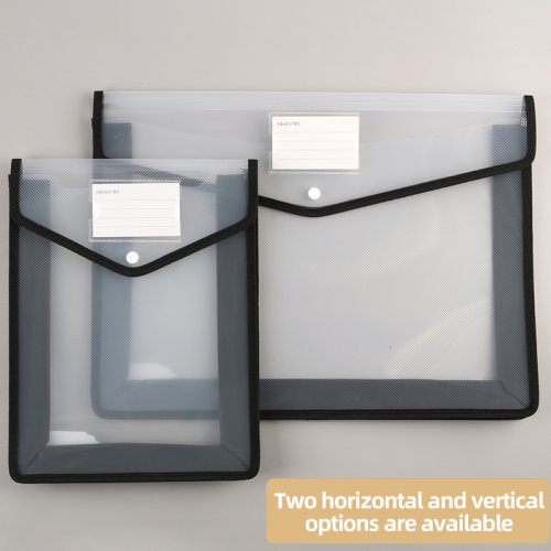 Immagine di Borsa Tridimensionale da Archiviazione A3 con Fibbia a Pressione Trasparente Impermeabile - Grande Capacità per Documenti e Prove