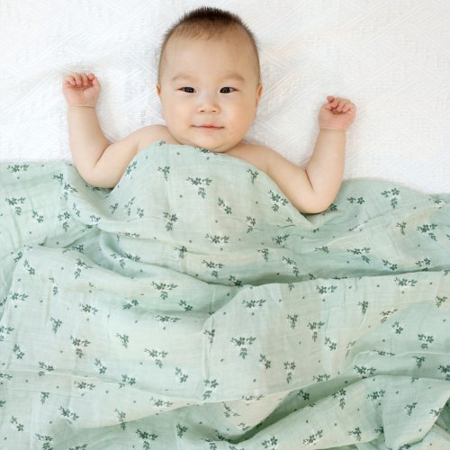 Zdjęcie Miękkie Muszlinowe Kocyki Dziecięce Happyflute – 100% Bawełna, Letni Swaddle z Uroczym Nadrukiem 120x110 cm