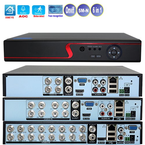 Image of XMeye Smart 4/8/16 Channel 5MP & 1080P HD Video Surveillance DVR/NVR with Audio over Coaxial, Motion Detection, and CCTV Camera Compatibility