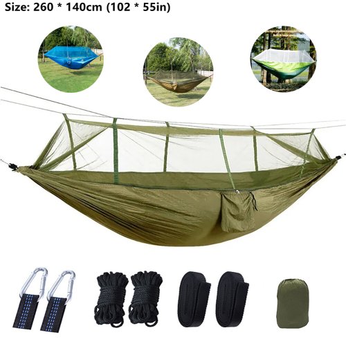 Immagine di Amaca Portatile con Doppia Zanzariera per Campeggio e Giardino