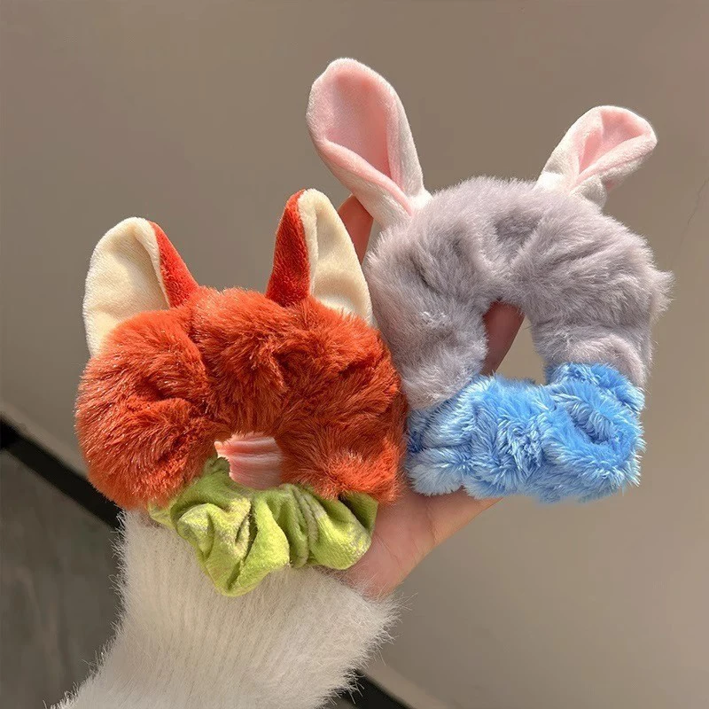 Afbeelding van Zachte Pluche Anime Cosplay Scrunchies met Hopps Oren - Elastische Haarbanden voor Vrouwen als Kerstcadeau of Unieke Haaraccessoire