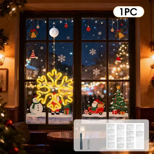 Image de Lumière de Noël Flocon de Neige Multicolore