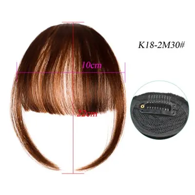 Frange Synthétique Courte Marron Noir - Clip-On Naturelle
