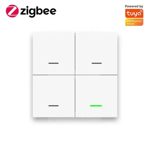 Image de Interrupteur Intelligent Zigbee 4 Boutons - Contrôle Scène Lumière