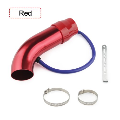Immagine di Sistema di aspirazione aria fredda per auto universale in alluminio da 3 '' 75 mm Tubo per tubo di induzione turbo Colore argento Nero Rosso