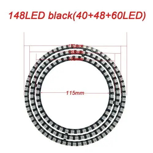 148 LED Czarny