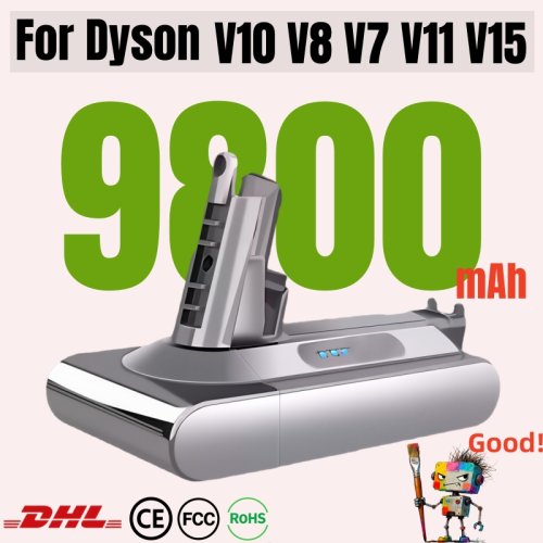 Image of Universal Rechargeable Battery for Dyson V7, V8, V10, V11, V15, SV07, SV09, SV10, DC62 Cordless Vacuum Cleaners – High-Capacity Replacement Power Pack