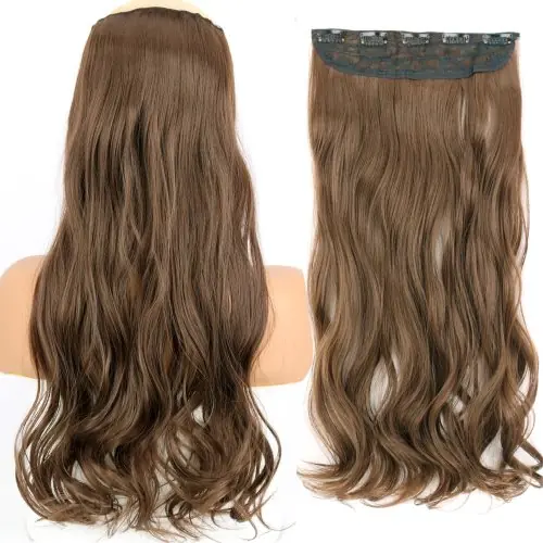 Image de Extensions Cheveux Synthétiques 32 Pouces - Clip-in Longs & Droits