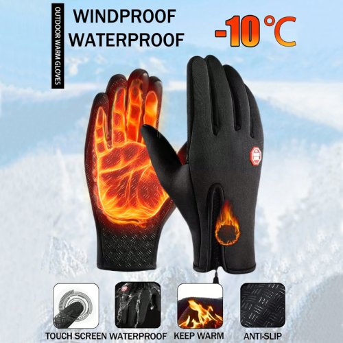 Image of Premium Winter Warm Gloves for Men and Women – Touch Screen Compatible, Anti-Slip, Waterproof & Windproof Cycling Sports Gloves for Outdoor Hobbies