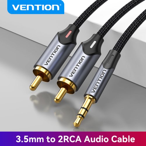 Imagen de Cable Adaptador RCA de 3.5mm a 2 RCA - Divisor de Audio Jack para Teléfono Inteligente, Amplificador y Cine en Casa