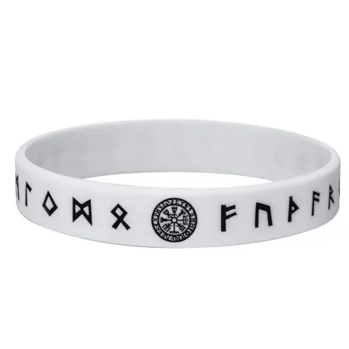 Image de Bracelet Viking Silicone Homme - Rune & Boussole Nordique