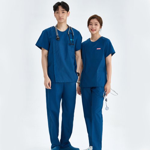 Imagen de Uniforme Profesional para Enfermeras y Personal Médico con Cremallera, Bata Médica para Asistentes Dentales, Traje de Enfermería y Ropa de Trabajo para Clínicas, Salones de Belleza y Hospitales Veterinarios, Conjunto de Cirugía con Cuello en V