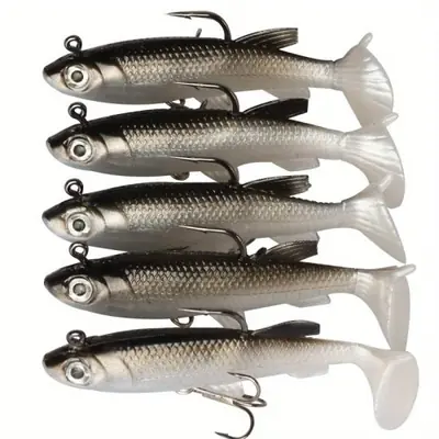 Image de Swimbait 8cm - Lot de 5 Appâts Souple pour Brochet & Bar