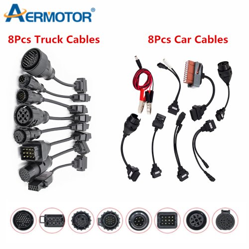 Afbeelding van Premium OBD2 Diagnosekabel Set - 8-delig voor Auto & Vrachtwagen