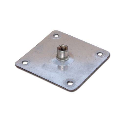 Afbeelding van 4 stuks schuine poot bevestigingsplaten 7x7 cm met montagebeugel voor excentrische wielen – stevige ondersteuning voor tafels en banken