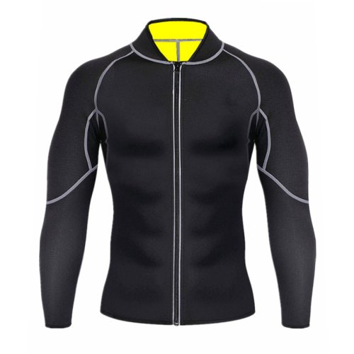 Immagine di Giacca da Allenamento in Neoprene per Uomo – Body Shaper Sauna Suit con Cerniera, Maniche Lunghe e Effetto Sudorazione per Dimagrimento e Tonificazione