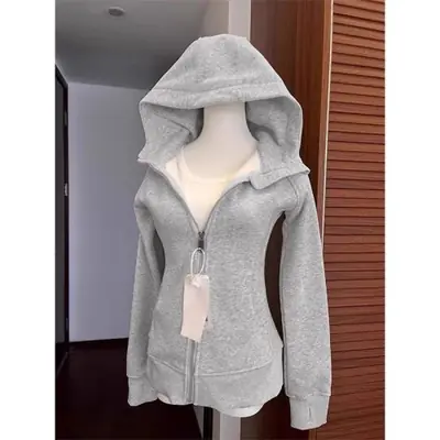 Image de Manteau à Capuche Noir Streetwear Femme 2025