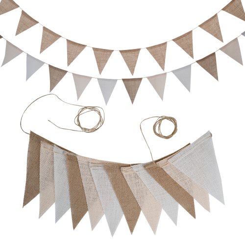 Zdjęcie Vintage Flagi Dekoracyjne – Idealne na Wesele, Baby Shower i Karnawał