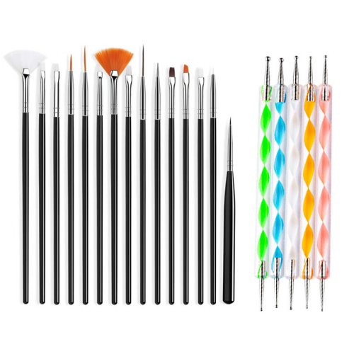 Afbeelding van Natuurlijke Nagelkunst Set met Acryl, UV Gel, Poeder en Schilderpen voor Volledige Manicure en Nageluitbreiding