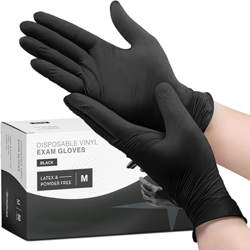 Image of 20/50/100PCS Black Nitrile Gloves Disposable Thickened Durable Household Cleaning Gloves for Kitchen Cooking Hair Dyeing Tattoo