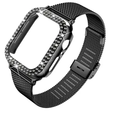 Image de Bracelet pour Apple Watch en Acier Inoxydable avec Diamants