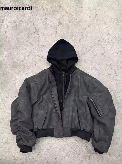 Afbeelding van Stijlvolle Oversized Leren Jas voor Heren – Vintage Look 2024