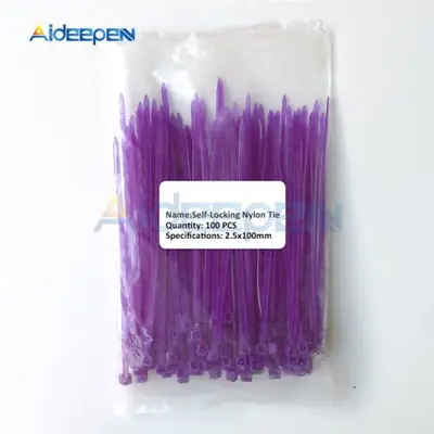 Image de Attaches câbles nylon 100 mm - Lot de 100 en 12 couleurs