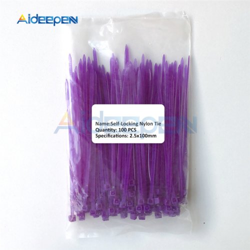 Image de Attaches câbles nylon 100 mm - Lot de 100 en 12 couleurs