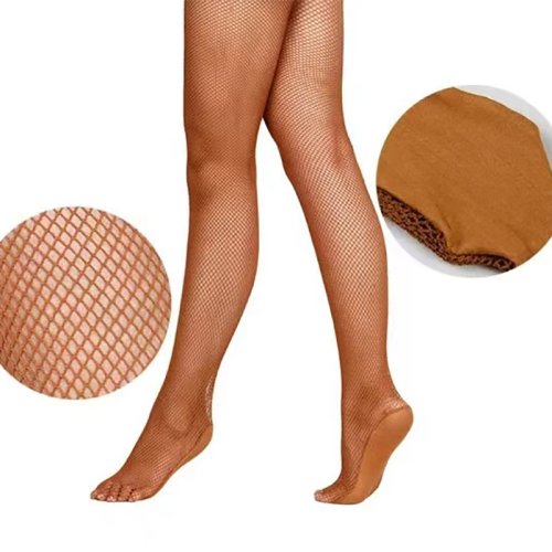 Image of Professional Latin Dance Fishnet Tights with Non-Slip Sole and Bone Line Design for Competitive Performances