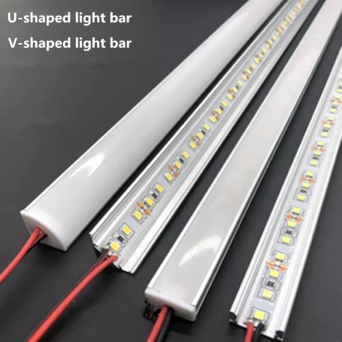 Afbeelding van LED aluminium stijve lichtbalk DC12V 50 CM 20 inch U/V-vorm 5730 36 LEDs LED aluminium kanaal woondecoratie verlichting