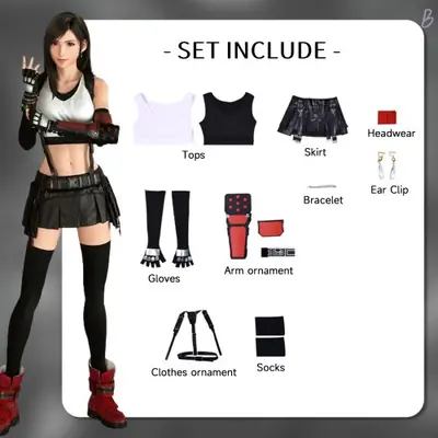 Image de Costume Tifa Lockhart Cosplay - Tenue Officielle pour Femmes