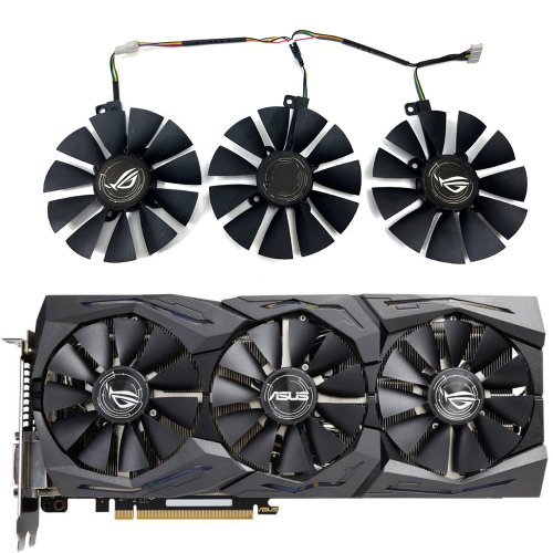 Image of High-Performance 6-Pin Cooling Fan for ASUS ROG STRIX GTX 1070, 1080, 1080Ti, 1070Ti, 1060 Gaming GPUs - Premium Replacement Fan Set