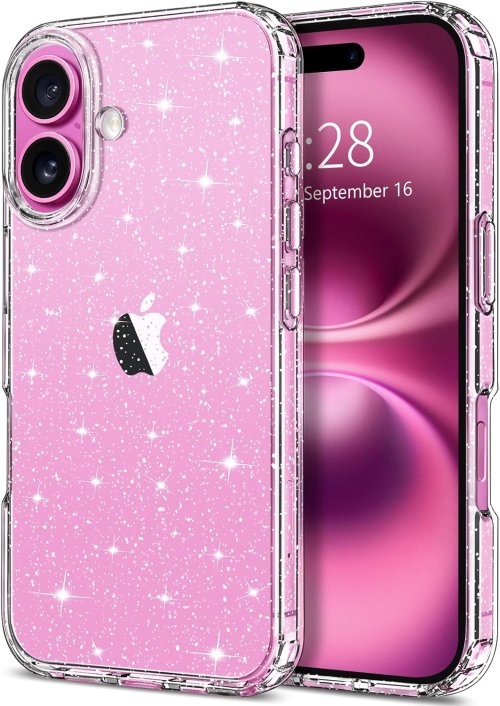 Afbeelding van Glitter Clear Case Voor iPhone 17 Air 16 E Pro Max 16e 15 Plus 14 13 Mini 12 11 SE 2022 2020 Vrouwen Meisjes Telefoon Cover Accessoires