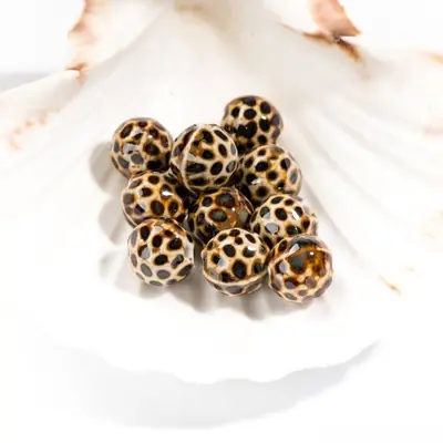 Image de Perles Céramique Léopard - 10 Pièces pour Création de Bijoux