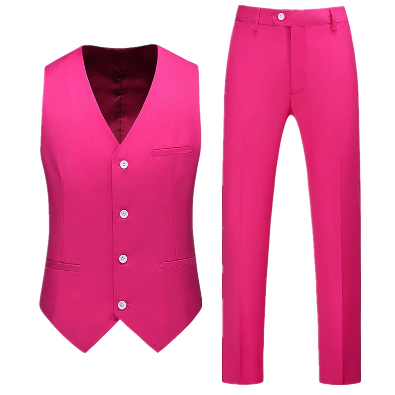 Afbeelding van Elegant Heren Vest met Broek Set – Mouwloos Vest in Groen, Grijs, Zwart, Wit en Paars – Comfortabele Kostuumset voor Formele Gelegenheden