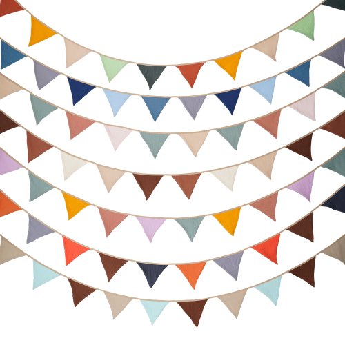 Immagine di 2.6M Nursery Tessuto Bunting 10 Triangolo Gagliardetto Bandiere Decorazioni per feste Banner Casa Baby Shower Carnevale Ghirlanda