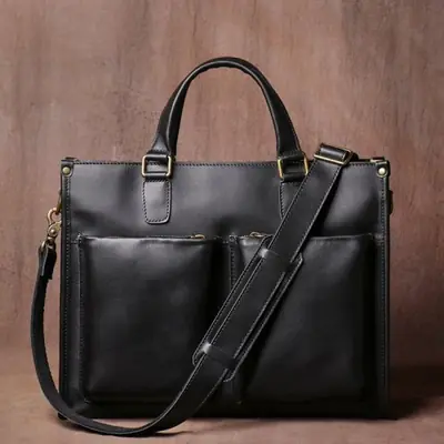 Image de Sac à Main en Cuir Vintage pour Homme - Élégant & Pratique