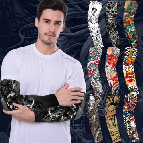Image de Manchons UV Protecteurs - Style Tatouage, Séchage Rapide
