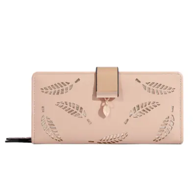 Image de Portefeuille Long Femme Cuir PU Doré - Élégant & Pratique