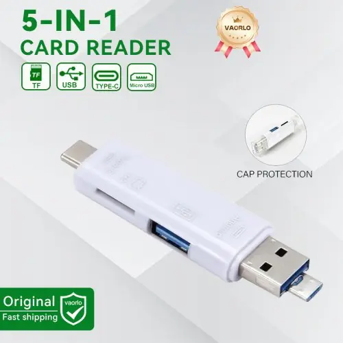 Image de Lecteur de carte USB 3.0 6 en 1 - Type-C, SD, TF, clé USB