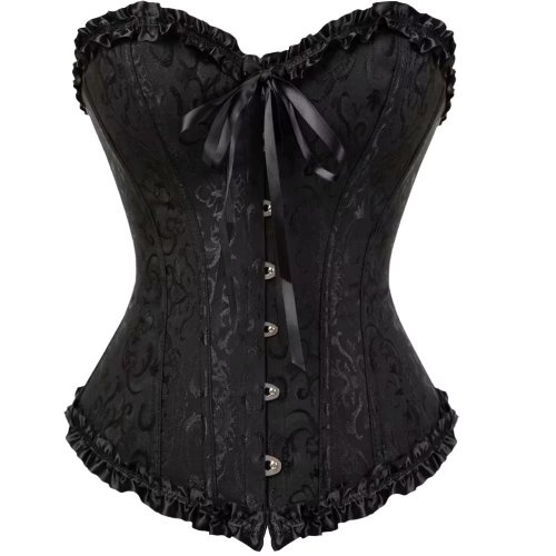 Image of European and American Court-Style Jacquard Lace Corset with Adjustable Back Straps for Waist Molding and Belly Support – Shapewear for Women