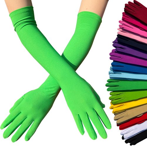 Afbeelding van Elegante Lange Melkzijde Handschoenen voor Bruid, Dans en Podiumvoorstelling – Ademend, Elastisch en Zonneprotectie voor de Zomer